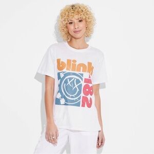 BLINK-182 White Smiley Face T-Shirt